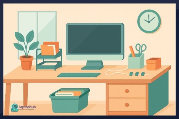 dollar store hacks to organize your home office illustration
