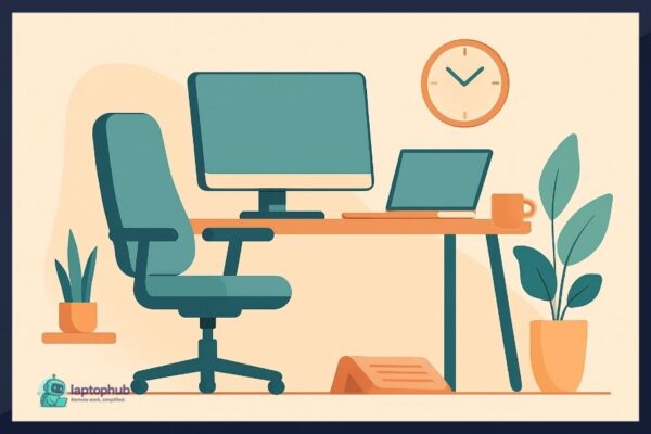 Ergonomic practices for home office illustration