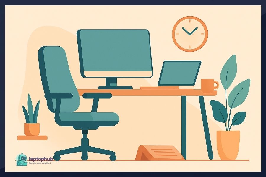 Ergonomic practices for home office illustration