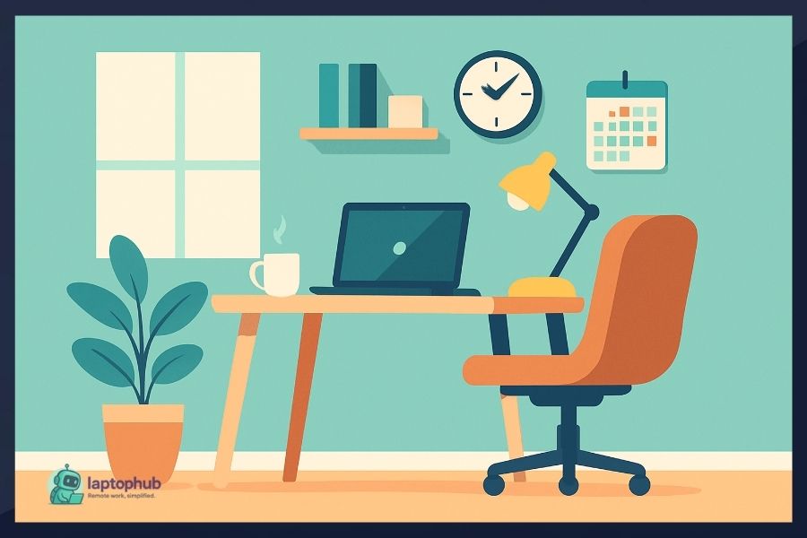 home office setup illustration