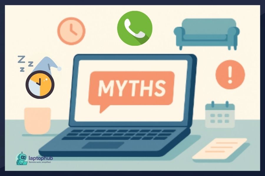 Remote work myths illustration