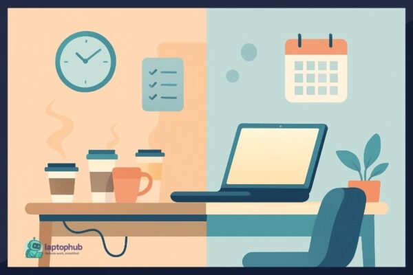 Beat procrastination while working from home illustration