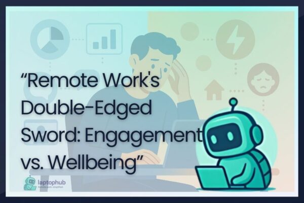 Remote Work's Double-Edged Sword: Engagement vs. Wellbeing illustration