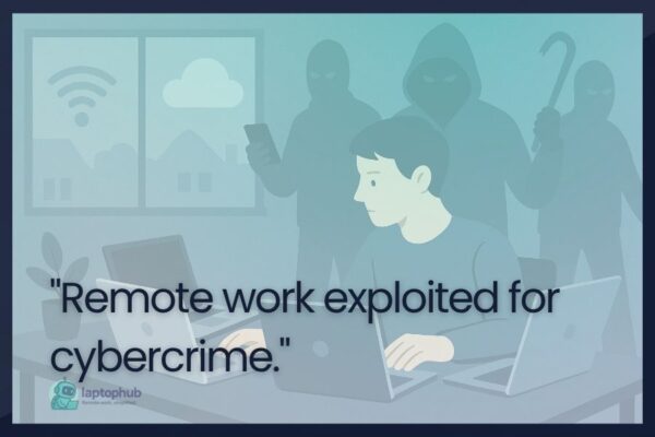 Remote work exploited for cybercrime illustration