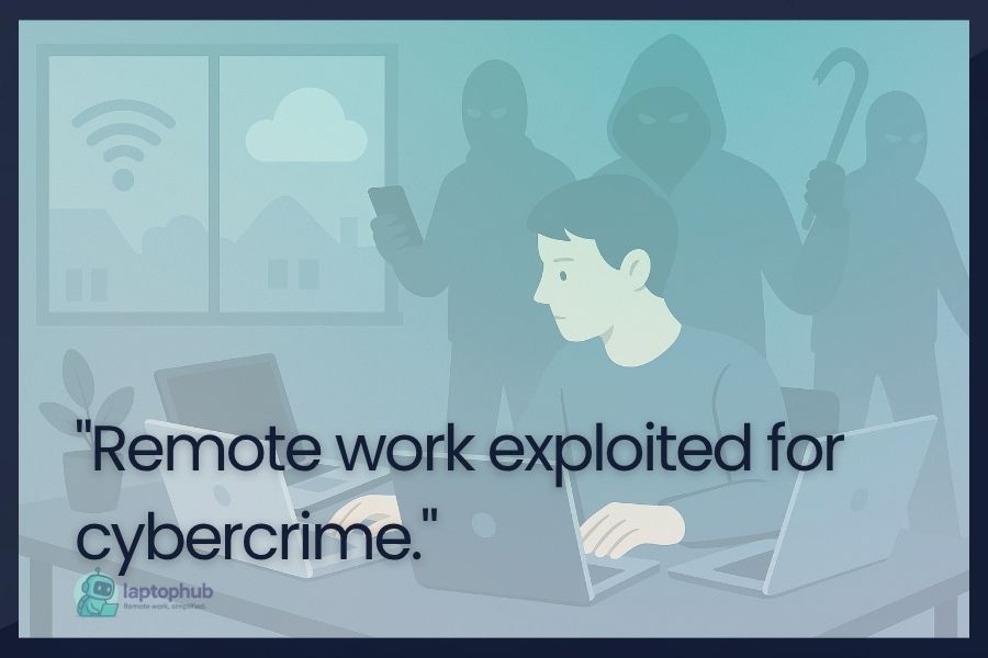 Remote work exploited for cybercrime illustration