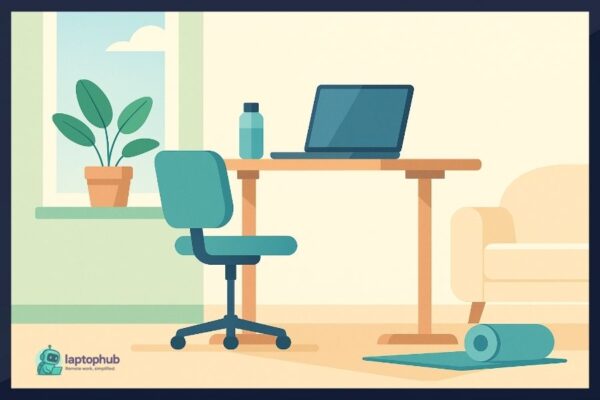 Stay healthy while working from home illustration