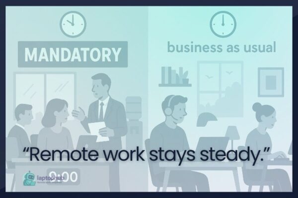 Remote work stays steady illustration