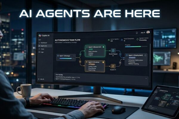 ai agents are here illustration