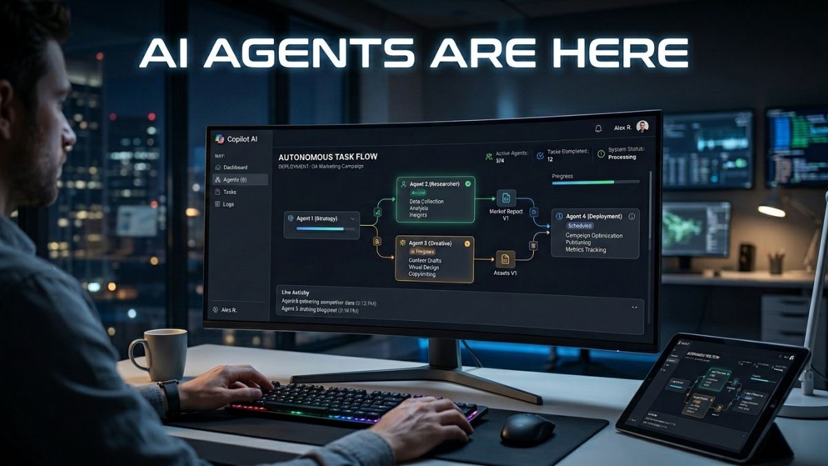 ai agents are here illustration