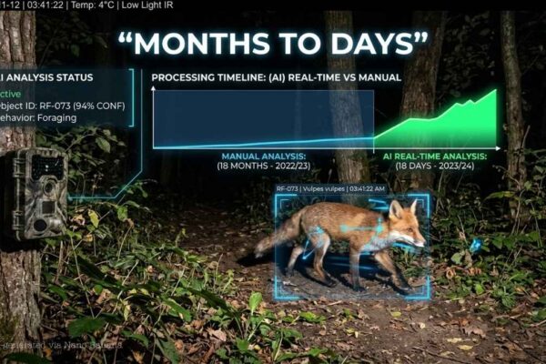 AI wildlife tracking illustration