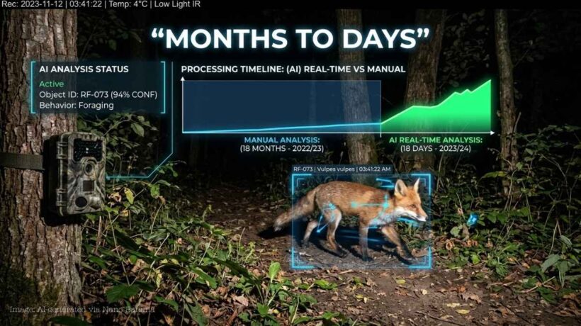 AI wildlife tracking illustration