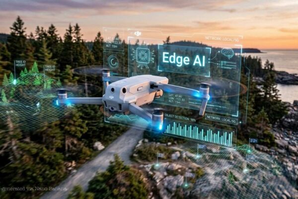 Drone with Edge AI hologram