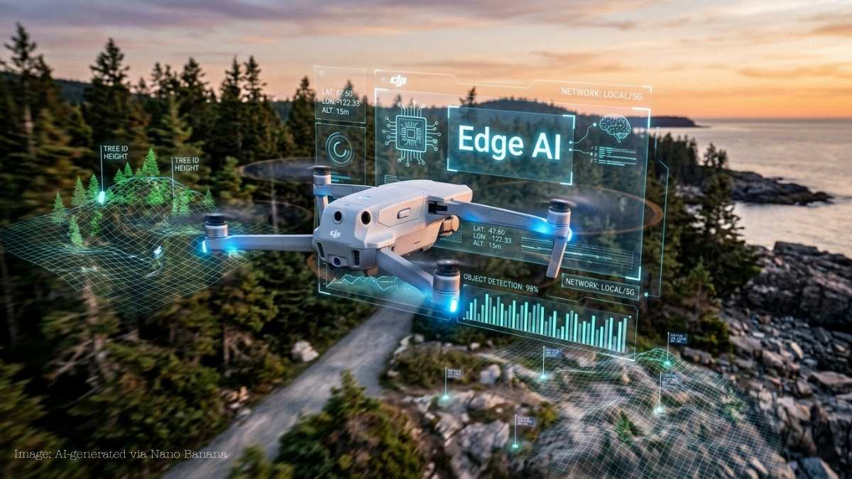 Drone with Edge AI hologram