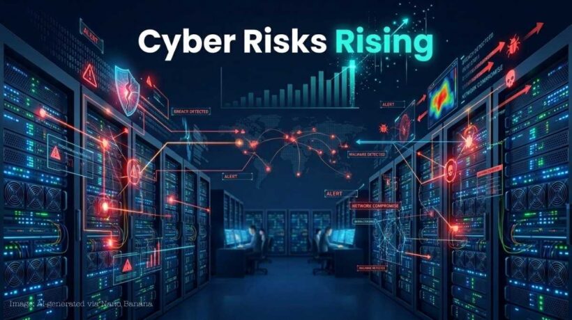 Cyber risks rising illustration