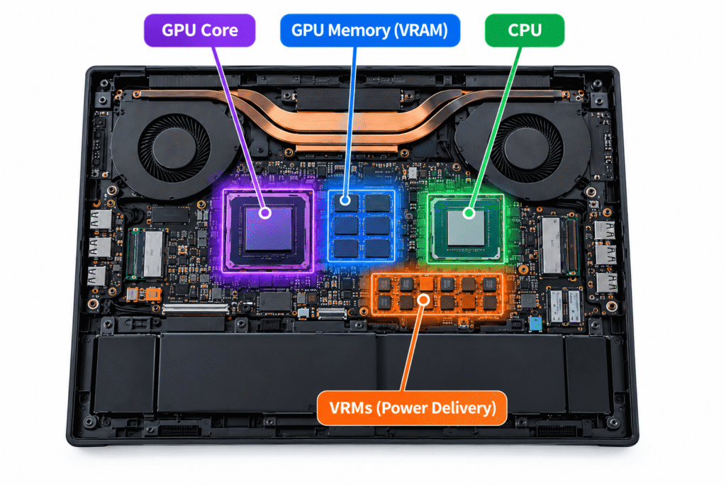 Laptop Motherboard Thermal Layout 